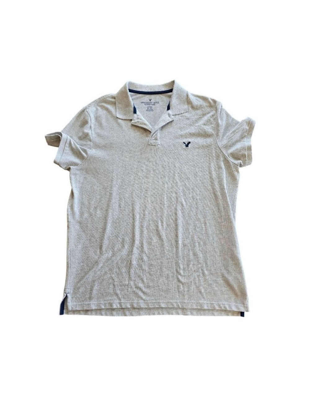 American Eagle Men's Polo Shirt Heather Gray XXL Classic Fit Short Sleeve Cotton